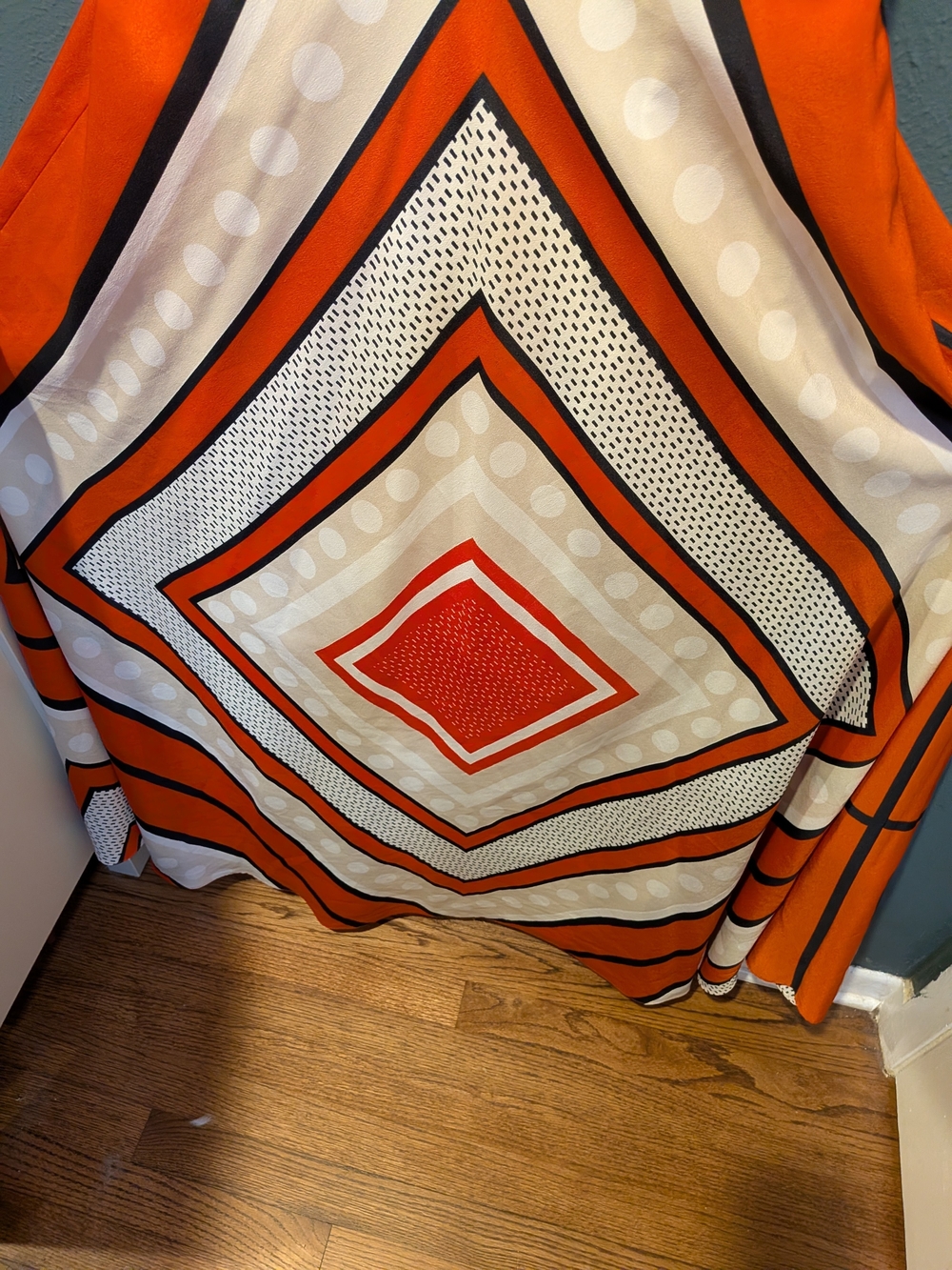 Eliza J Orange and Cream Geometric Halter Maxi Dress - Picture 4 of 4
